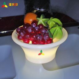 工廠(chǎng)直銷(xiāo)遙控變色LED七彩發(fā)光果盤(pán) 婚慶與家居的理想選擇